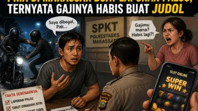 Ngaku Jadi Korban Begal, Pria di Makassar Buat Laporan Palsu agar tak dimarahi Istri, Polisi Ungkap Ternyata Gaji Habis untuk Judol