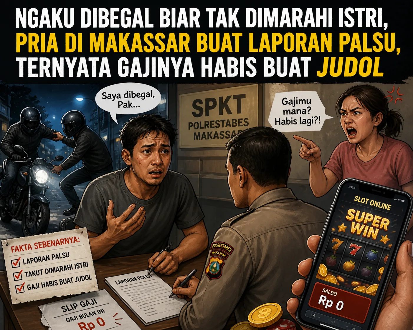 Laporan Palsu Begal di Makassar