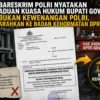 Gambar Ilustrasi: Bareskrim mengirim surat jawaban pengaduan, Pansus Hak Angket adalah hak imunitas anggota DPRD sebagaimana diatur dalam Pasal 176 Undang-Undang Nomor 23 Tahun 2014. Dalam surat tersebut ditegaskan bahwa tindakan anggota Pansus Hak Angket masih berada dalam pelaksanaan fungsi, tugas, dan kewenangan DPRD.