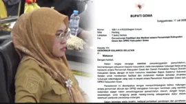 Bupati Gowa Sitti Husniah Talenrang diketahui mengirim surat kepada Gubernur Sulawesi Selatan untuk memohon fasilitasi dan mediasi atas konflik kelembagaan yang terjadi