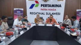 Pimpinan dan anggota DPRD Sulsel melakukan pertemuan dengan jajaran PT Pertamina Patra Niaga Regional Sulawesi di Kantor Pertamina, Jalan Garuda, Makassar, Rabu, 9 September 2026.